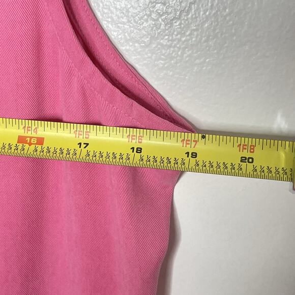 Pink Mini Polo Dress Sz S Sleeveless Pink Chambray Tencel Girly Easy Fit Collar - Picture 6 of 7